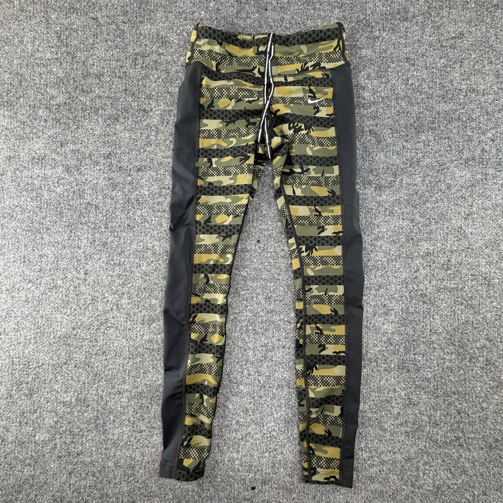 Nike Dri-FIT Leggings Mens Small Green Camo Running Compression Leggings